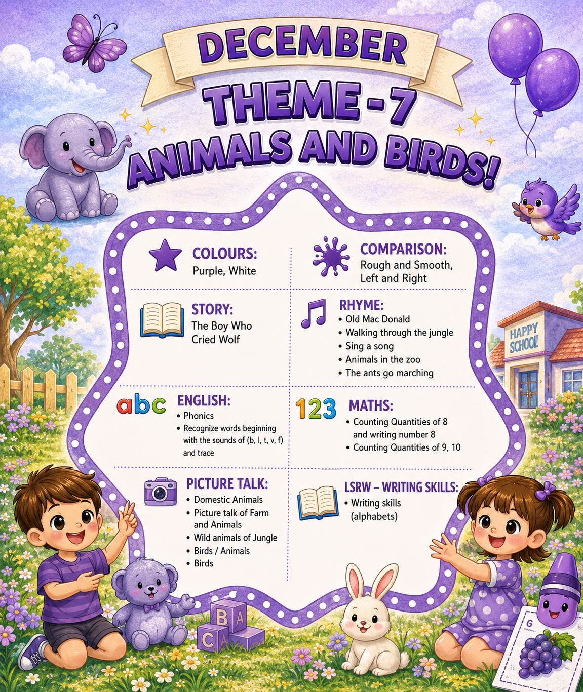 Animals and Birds yearly theme plan for H1